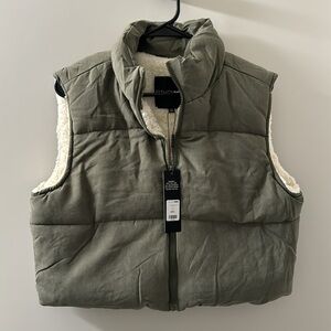 Fashion Nova Khaki Puffer Vest